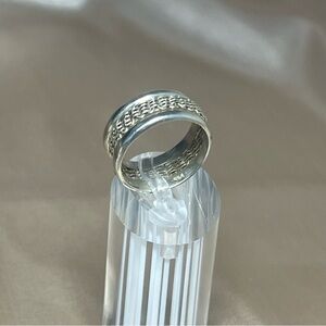 Vintage Sterling Silver 925 Mexico Basket‎ Weave Cage Modern Ring Band Size 9.25